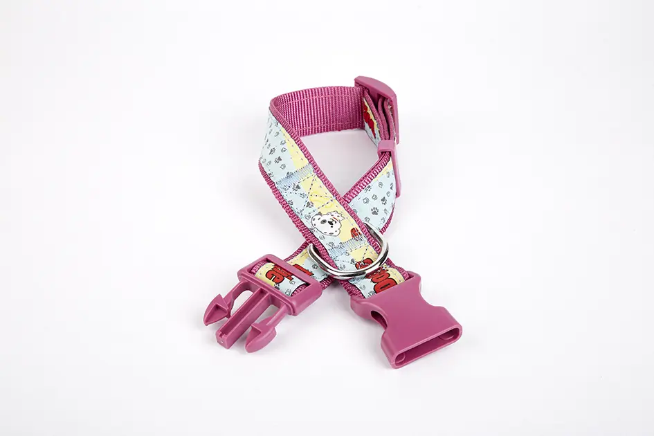 Pati Desenli Dokuma Köpek Boyun Tasması 3 cm x 36-60 cm Mor