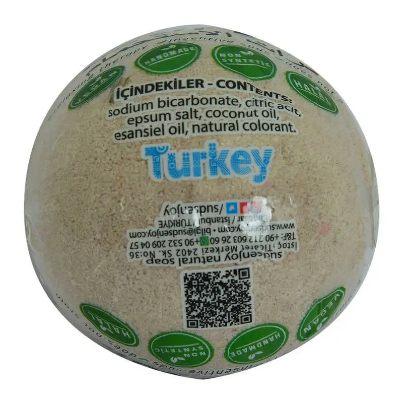 Lantalı El Yapımı Banyo Küvet Topu Sabunu Mor 90-120 Gr 4