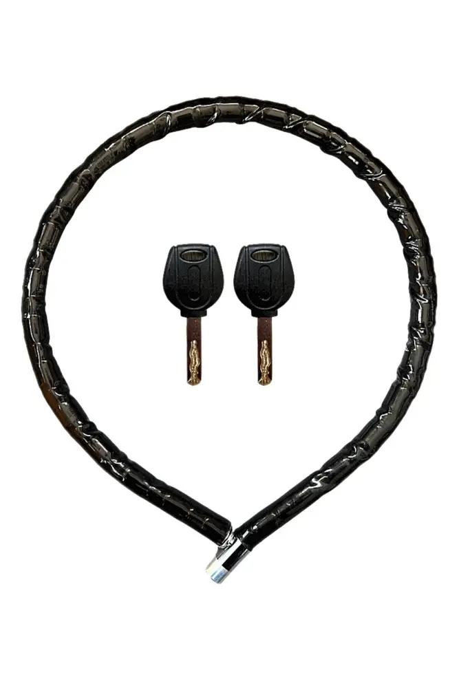 Yuma YM-752 Motorsiklet Kilidi Anahtarlı Körüklü Siyah ( Boy : 120cm-çap : 22mm ) 2