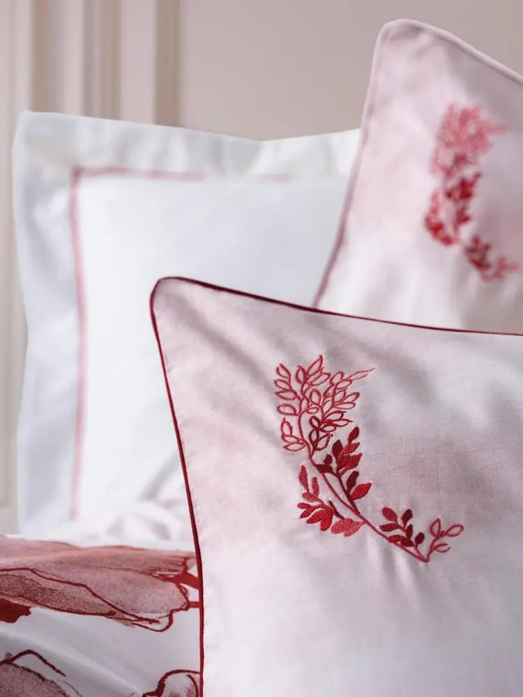 Çift Kişilik Elit Saten Nevresim Takımı Gules Kırmızı 4