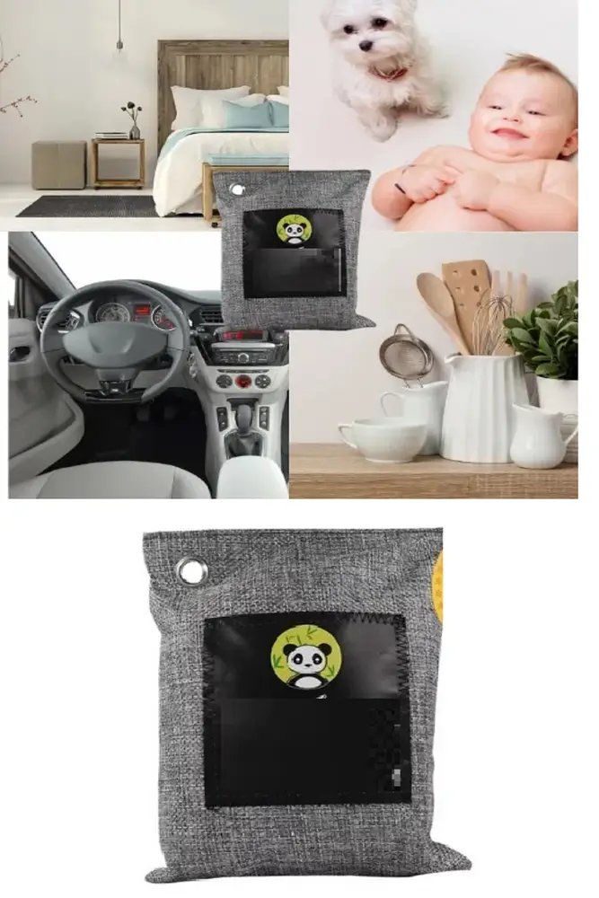 Ha Temizleme Torbası 100g Araba- Dolap- Banyo- Evcil Hayvan Koku - Bambu Kömür Koku Emici 2