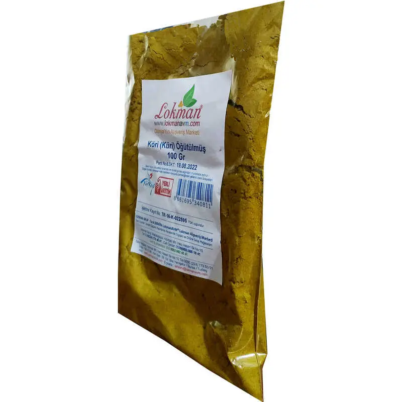 Köri Öğütülmüş Baharat Karışımı Küri Curry 100 Gr Paket 4