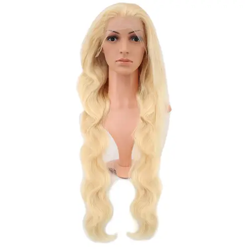 Gerçek Front Lace Daalı Platin Tül Peruk / 85/90cm