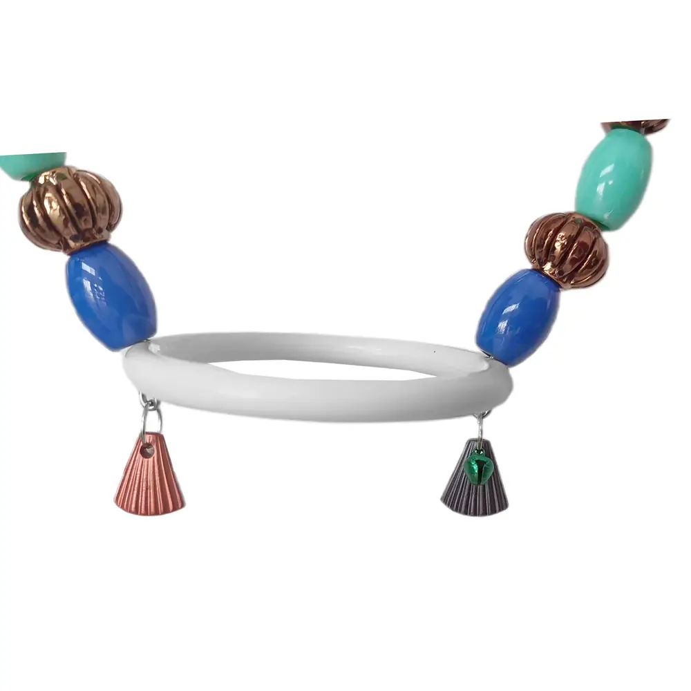 Renkli Boncuklu Oval Hlı Papağan Salıncağı 15 cm-23 cm 4