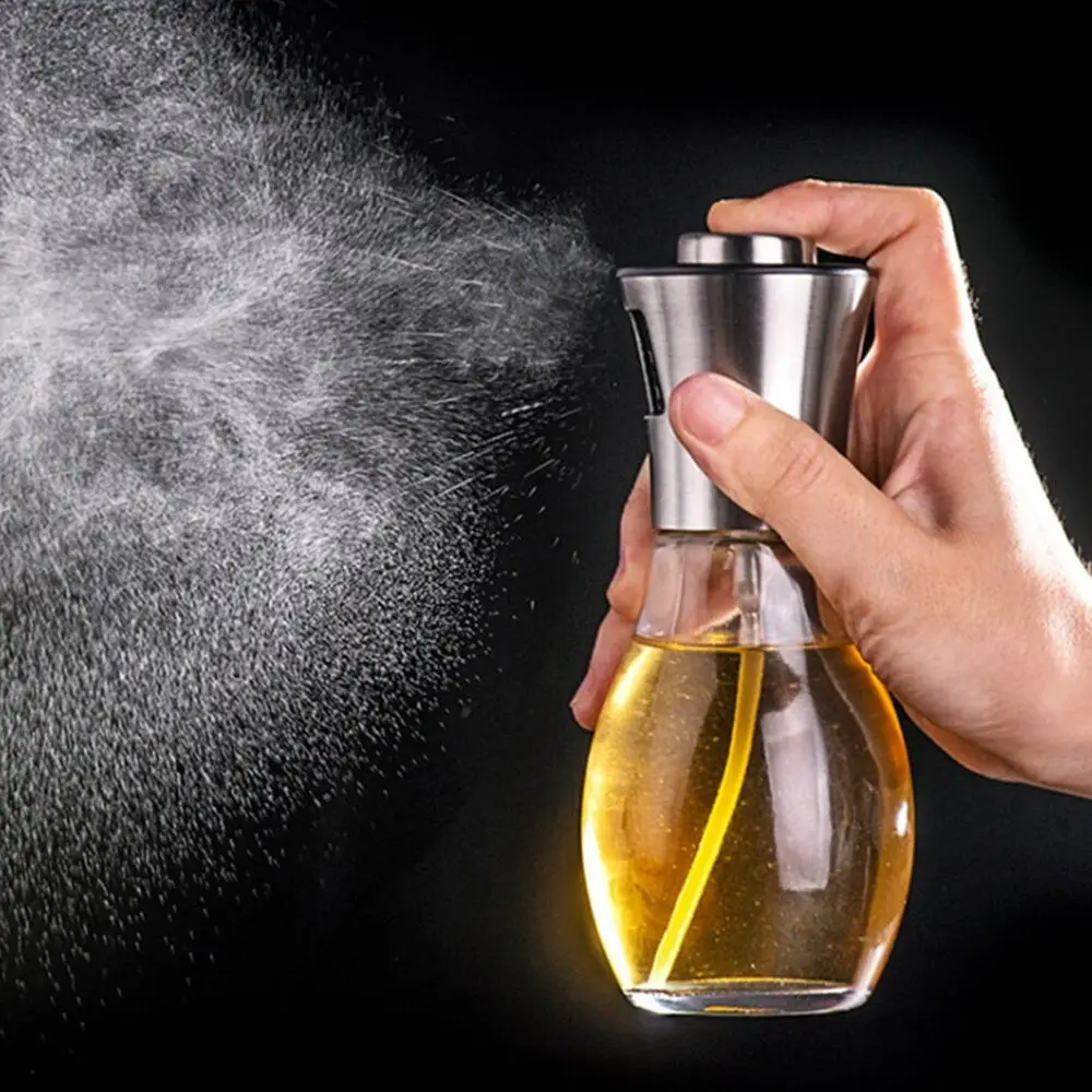 Paslanmaz Çelik Başlıklı Cam Spray Yağdanlık 2