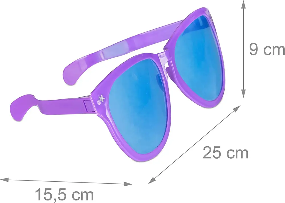 Büyük Parti Gözlüğü Rengarenk 12 Adet 27x9 cm 5