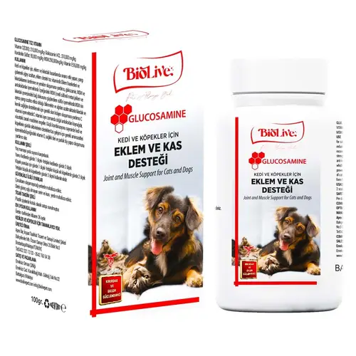 Biolive Glucosamine Kedi ve Köpekler İçin Eklem ve Kas Desteği Toz min 100gr