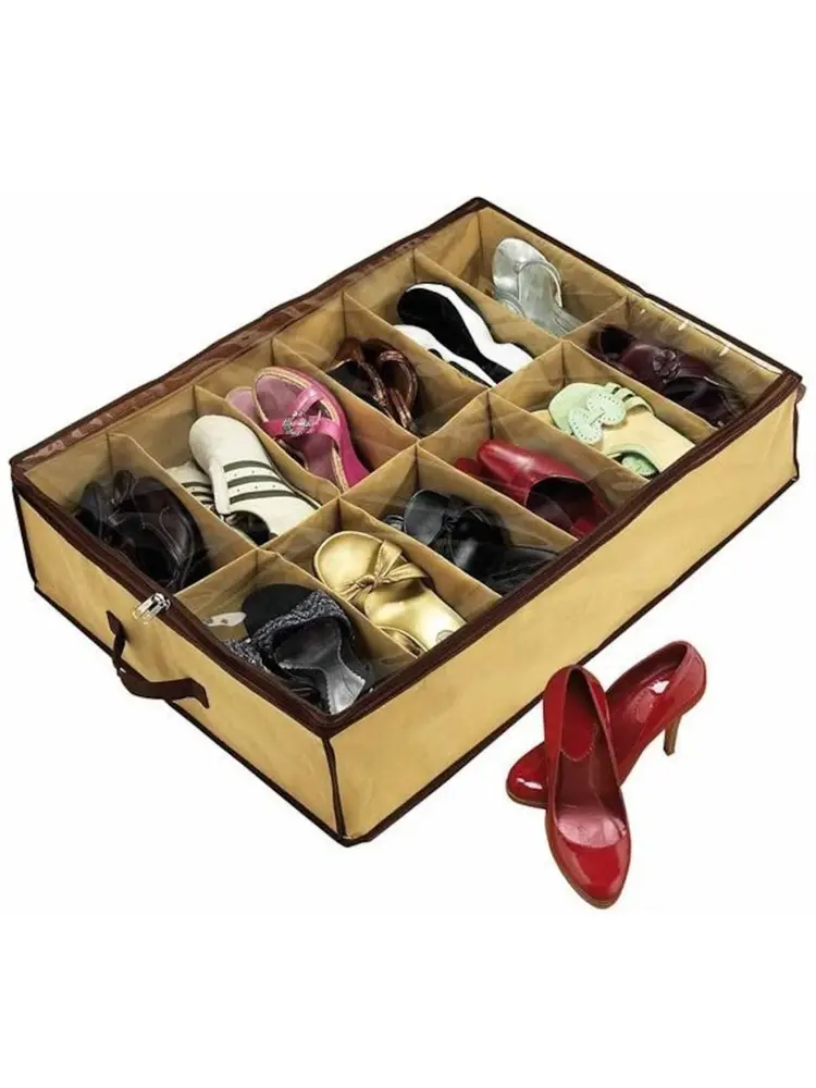 Ayakkabı Saklama Çantası 12 Bölmeli Shoes Under 4
