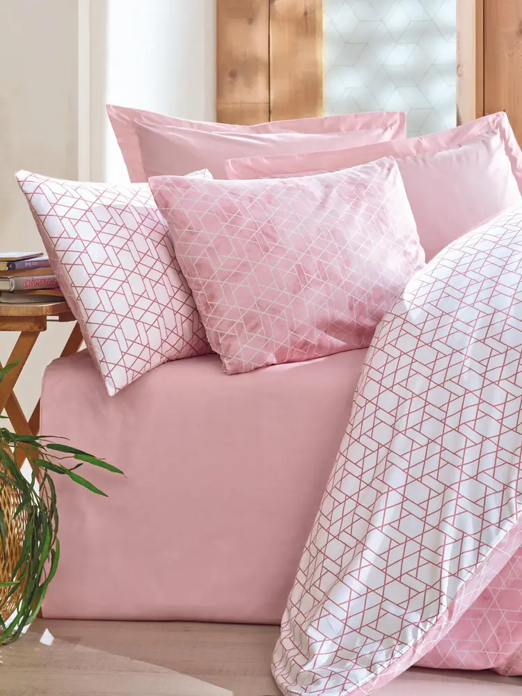 Tek Kişilik Minimal Nevresim Takımı Pembe 3