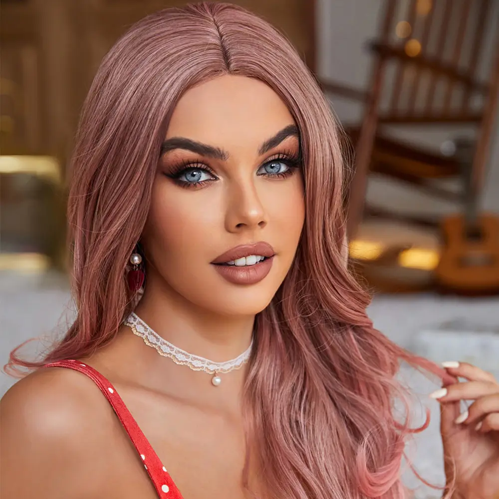 Pembe Siyah Kırçıllı Tül Peruk 5