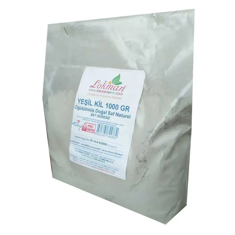 Yeşil Kil Öğütülmüş Doğal Saf Naturel 1000 Gr Paket 3