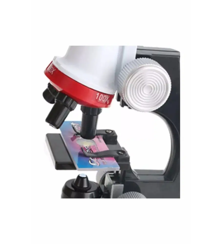 Eğitici Mikroskop Kiti Zoom Led Işıklı 100X 400X 1200X St1200X 4