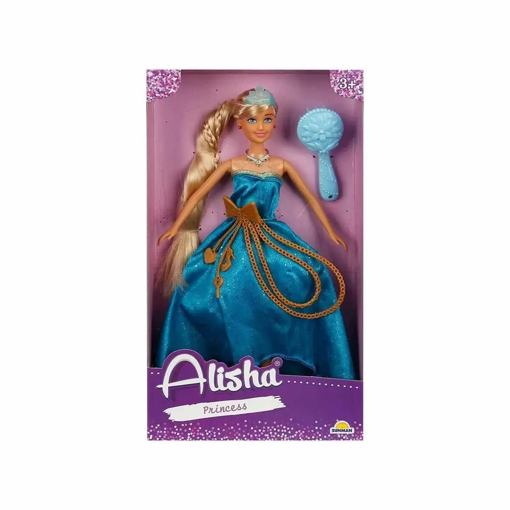 0835 SUN-RST-SIS-MNK Alisha Prenses Uzun lı Aksesuarlı Bebek Set 29 cm 3renk -Sunman 2