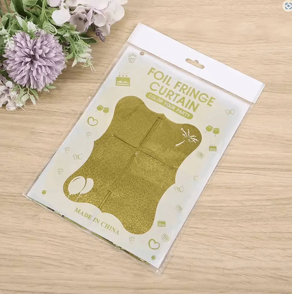 Altın Gold Renk Dikdörtgen Kesim Parlak Sim Görünümlü Fon Perde Dekor 1x2 Metre 2