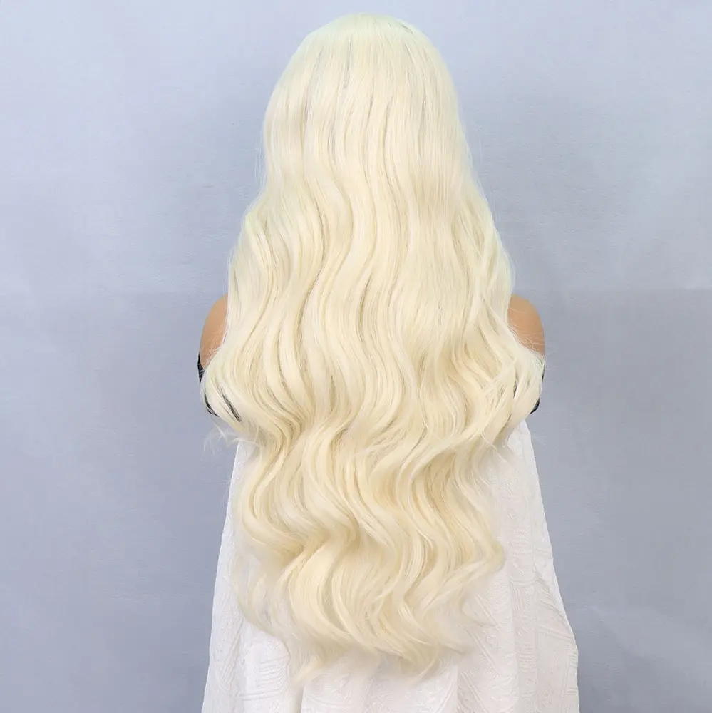 Platin Fiber Sen Front Lace Tül Peruk 4