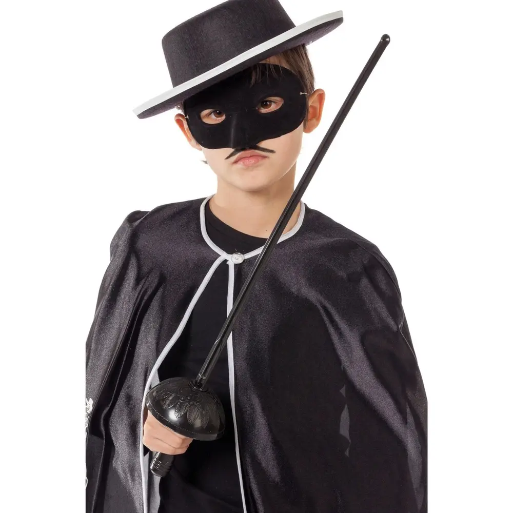 Zorro Kostüm Plastik Aksesuar Seti – Maske ve Kılıç (67 cm) 2