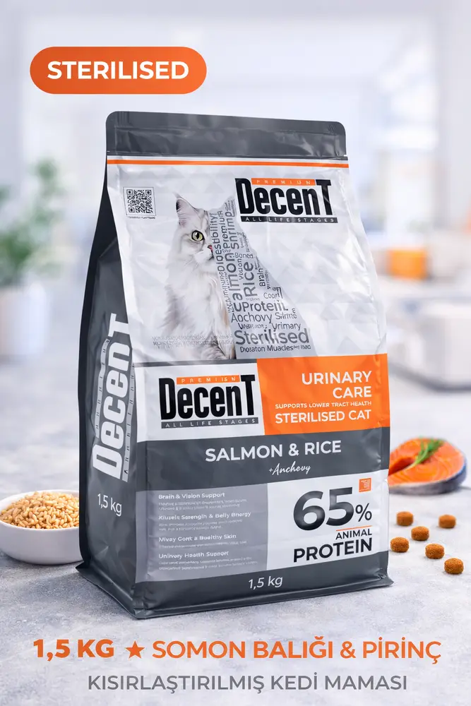 Decent Urinary Care Balıklı ve Pirinçli Kısırlaştırılmış Kedi sı 1.5 Kg 5