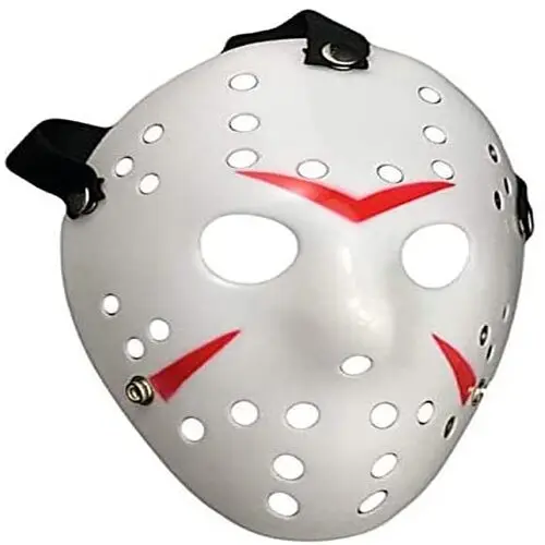 Beyaz Renk Kırmızı Çizgili Tam Yüz Hokey Jason Maskesi Hannibal Maskesi 5