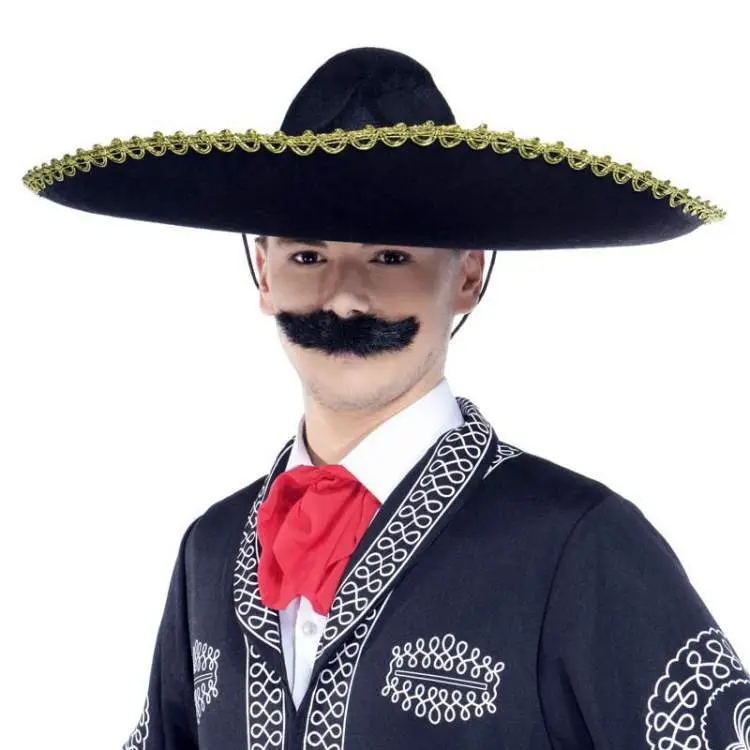 Sombrero Meksika Şapkası Mariachi Altın Şeritli Yetişkin Boy 3