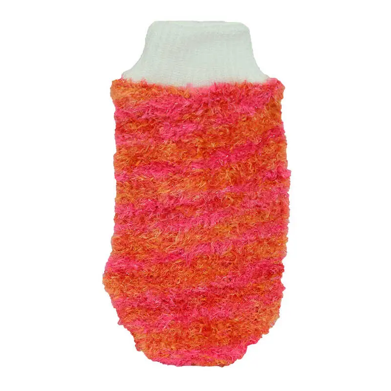Lastikli El Geçmeli Yumuşak Eldiven Banyo Lifi Pembe-Tcu 20x10 Cm 3