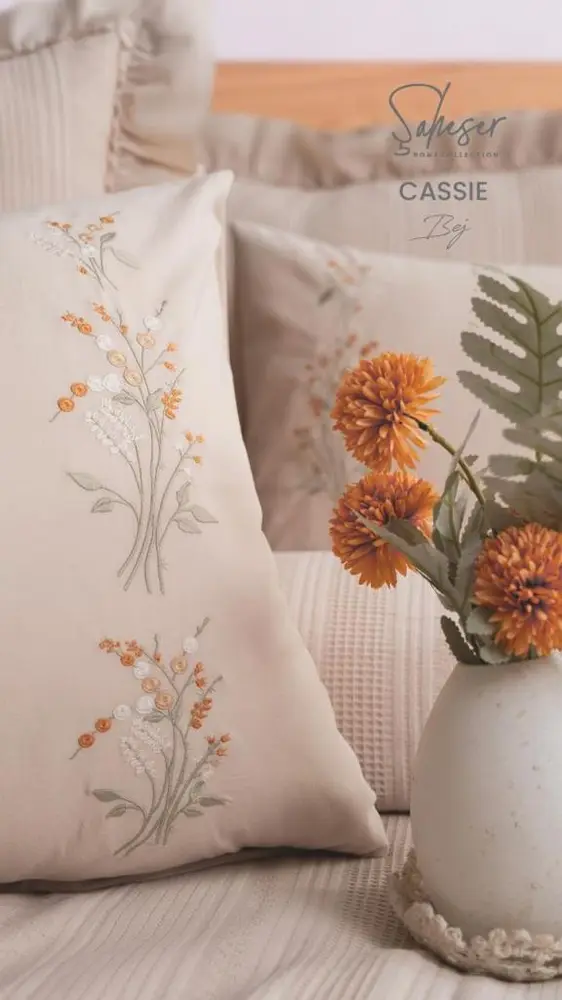 Şaheser Home Collection Yatak Örtüsü Çift Kişilik Cassie Bej 3