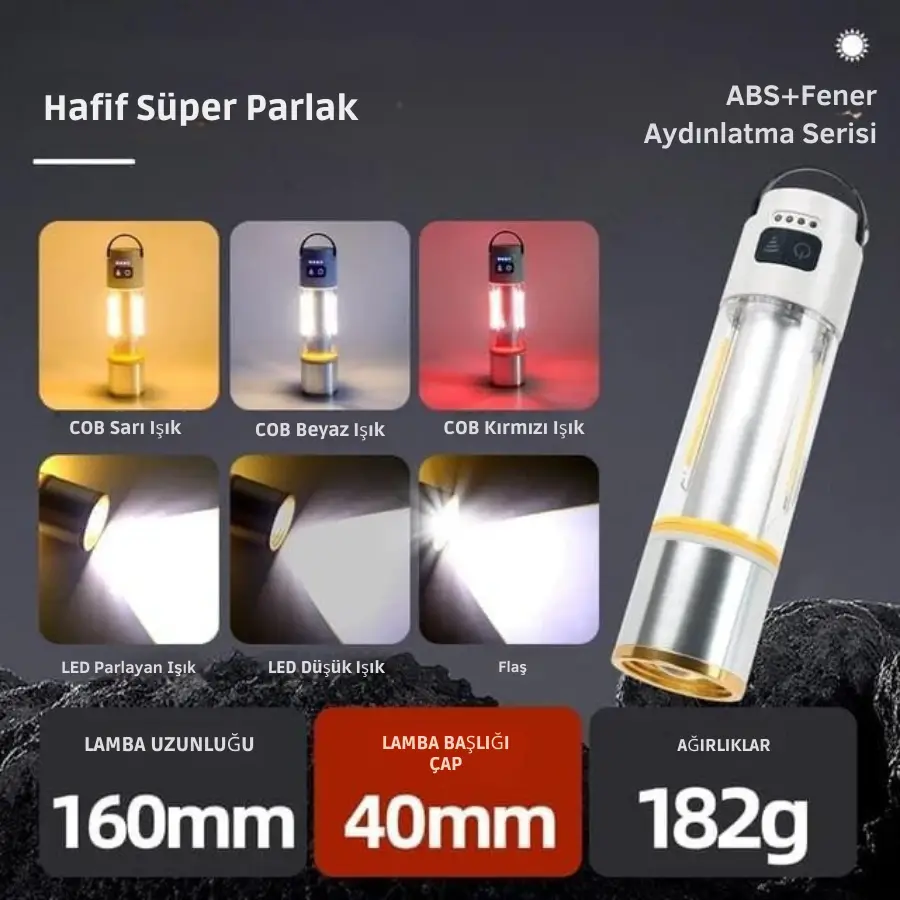 Gold Police GP-222 Çok Fonksiyonlu Kamp Lambası 1000 Lümen 2