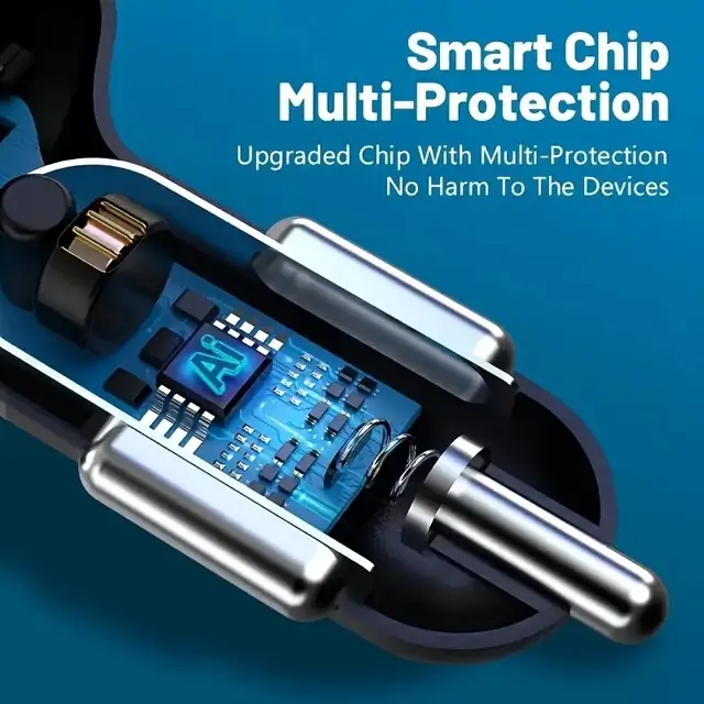 6 Portlu Hızlı Araç Şarj – 4 USB + 2 Type-C Çıkışlı Dijital Göstergeli Oto Şarjı 4