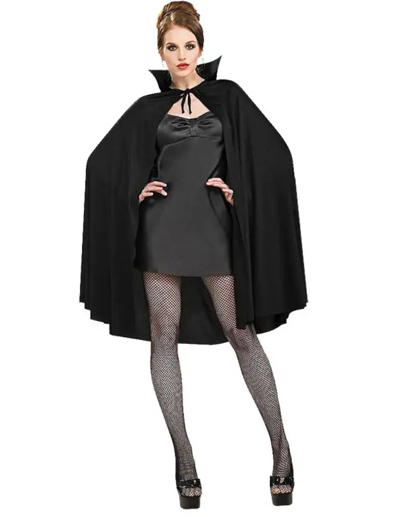 Siyah Renk Yakalı Halloween Pelerini 90 cm 2