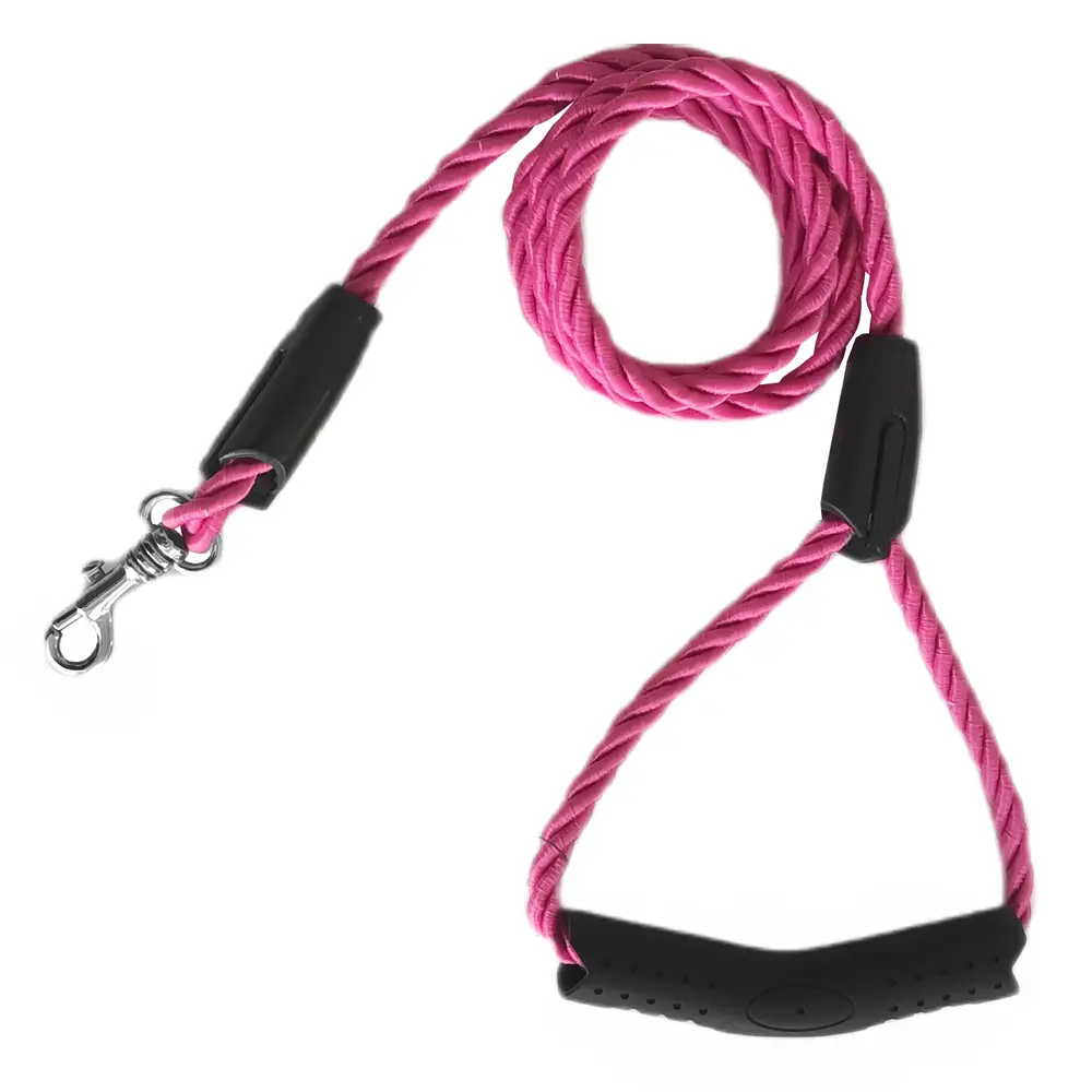 Üçlü Sarmallı Köpek Gezdirme Halatı 1 cm-120 cm Pembe 7
