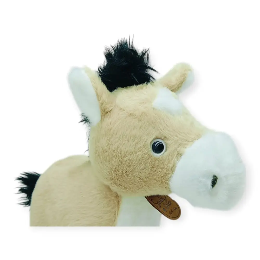 Peluş Hayvanlar Sesli 30 cm At - Bej - 1 ADET 4
