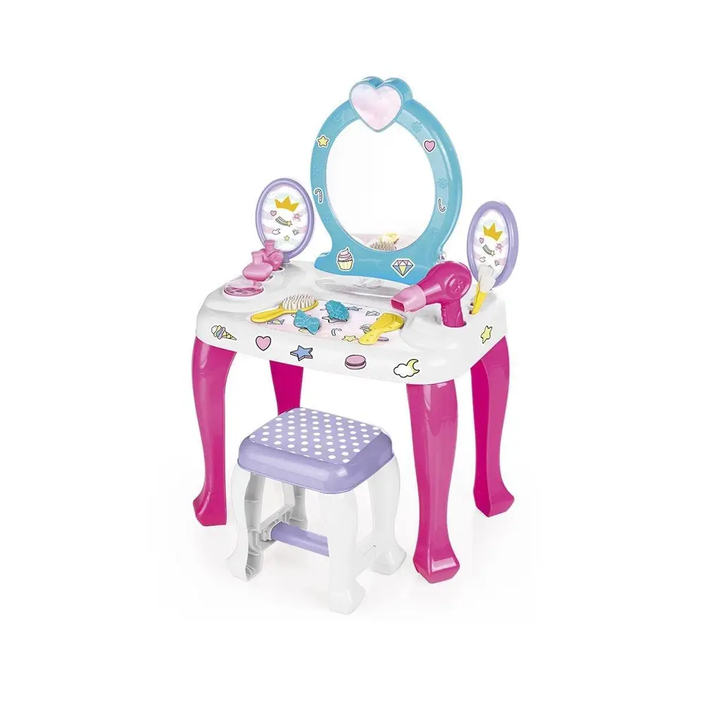 2568 OYUNCAK UNICORN MAKYAJ MASASI VE TABURE SETİ 2