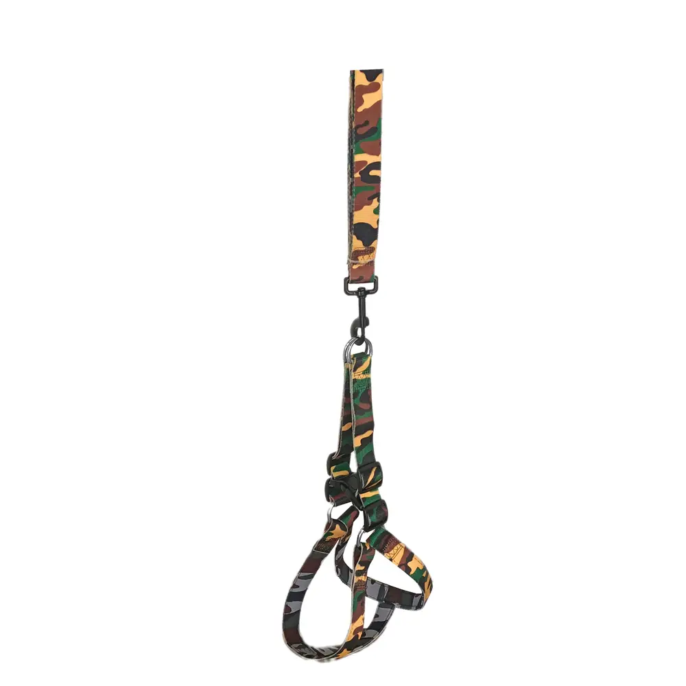 Köpek Göğüs Tasma Seti Dokuma 3 cm*70-90 cm Kamuflaj 3