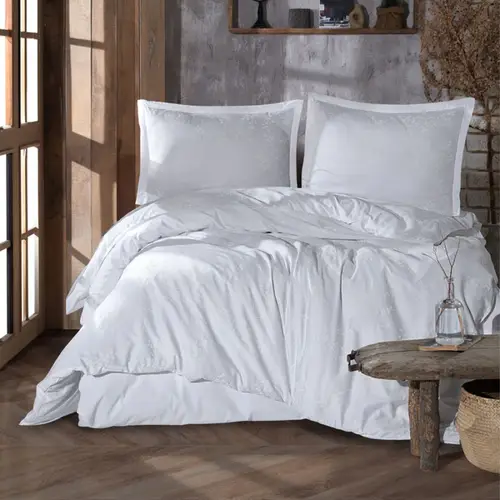 Ranforce Nevresim Takımı Çift Kişilik Velvet V1 Beyaz