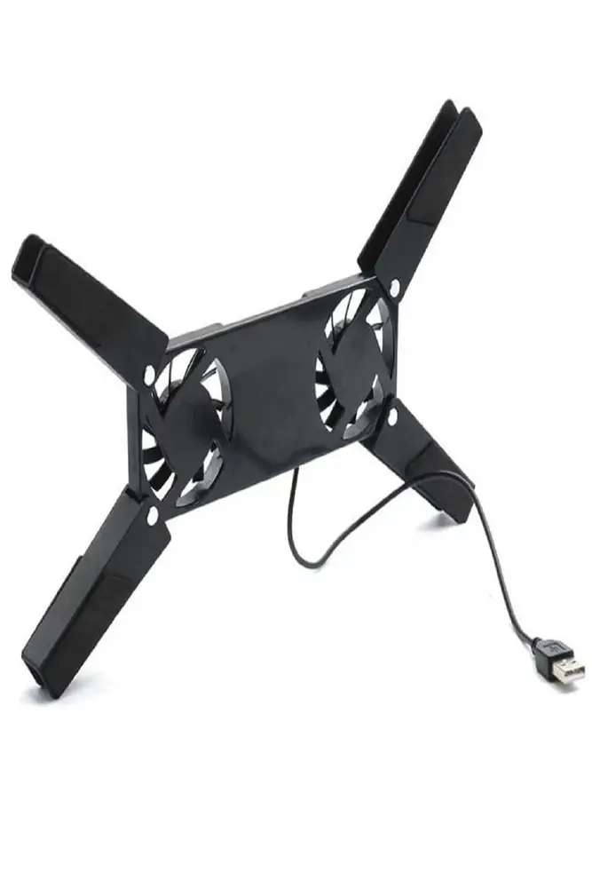2 Fanlı Notebook Soğutucu Portatif Katlanabilir Laptop Soğutucu Fan Usbli Stand Biisayar Fanı 5