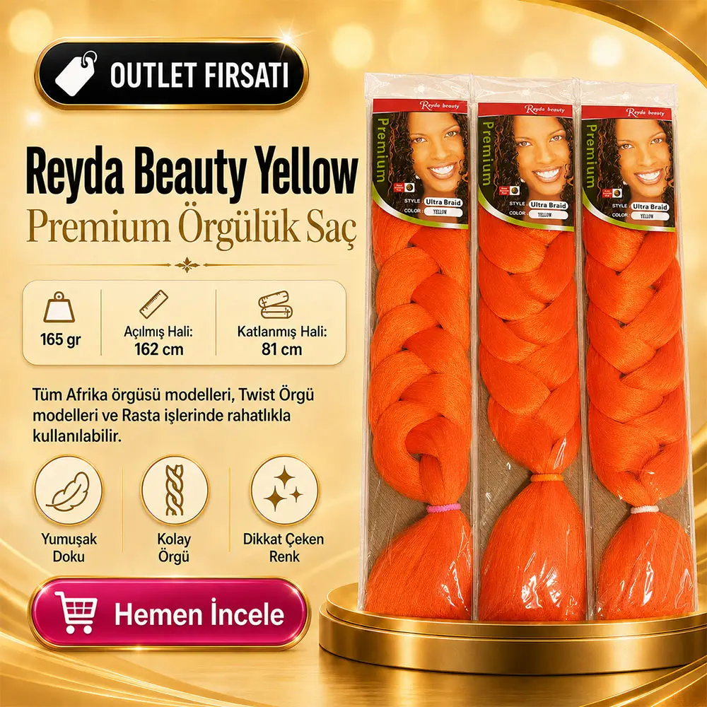 3 Paket / Afrika Örgüsü Ve Rasta İçin Sen YELLOW