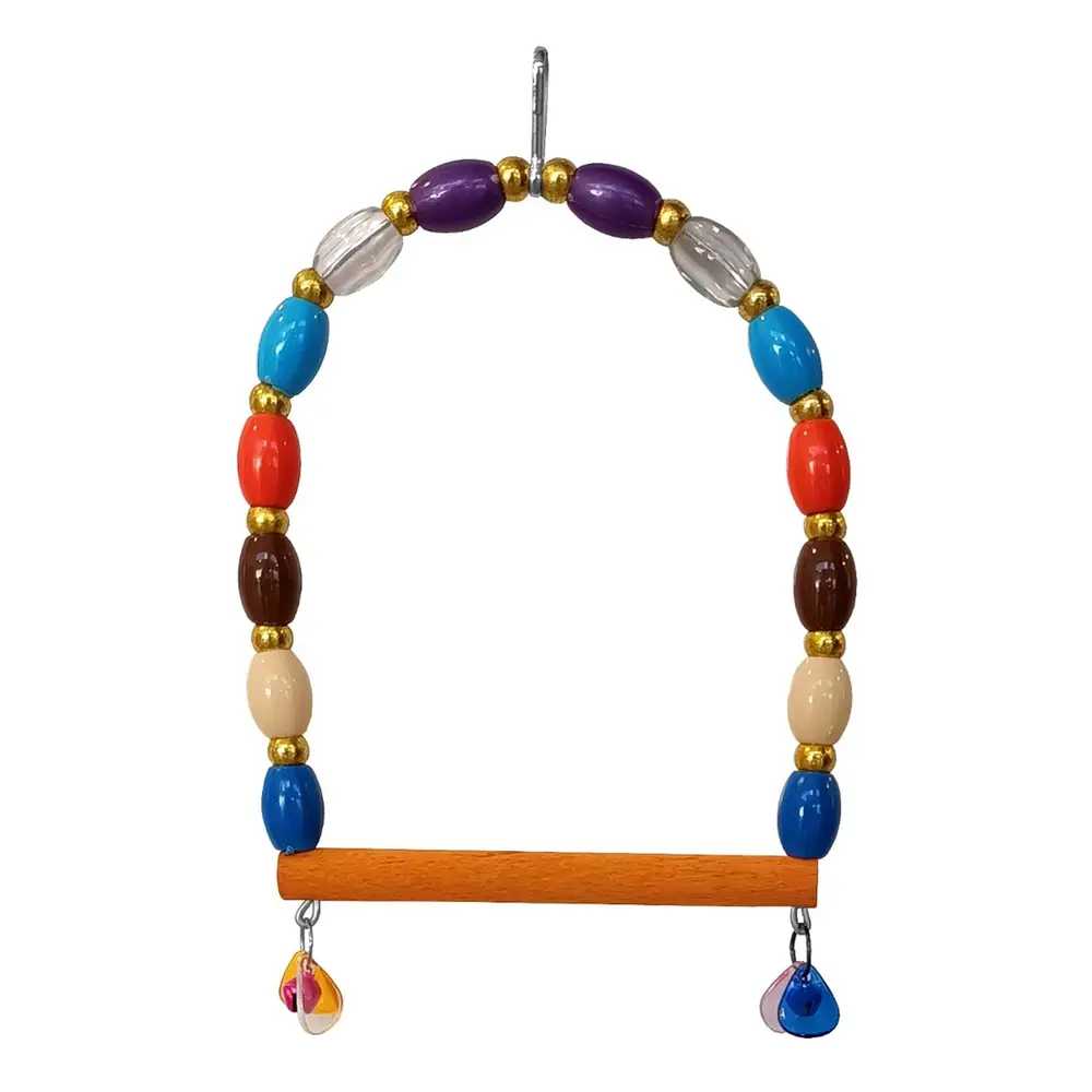 Renkli Boncuklu Ve Çanlı Muhabbet Kuşu Salıncağı 11-13.5 cm Renkli 3