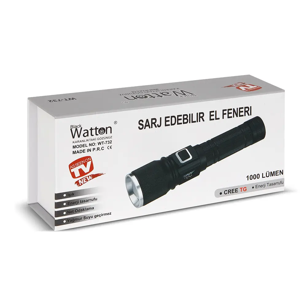 Cree TG Led 1000 Lümen Göstergeli Fonksiyonel El Feneri Wt-732 5
