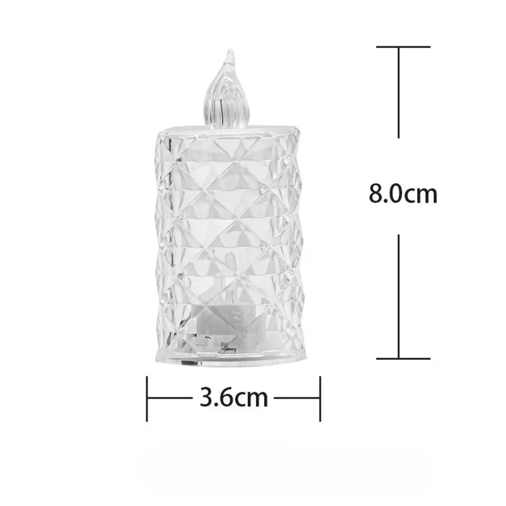 Led Mum Şeffaf Kristal LED Mum Pilli Alevsiz Çay Mumu Düğün Doğum Günü Ortam Işığı 3