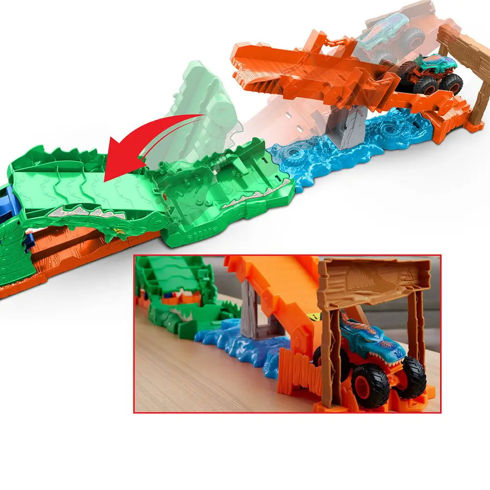 JJN45 Hot Wheels Trucks Timsahı Devir Oyun Seti 4