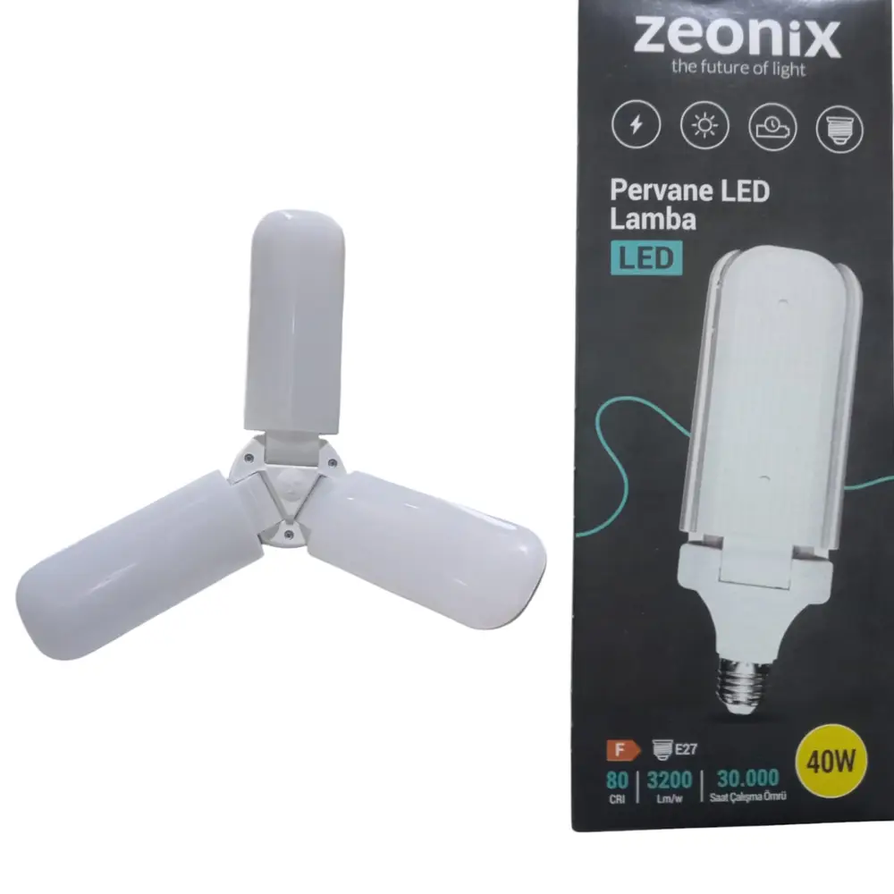 ZEONİX 40W 3 KANATLI PERVANE AMPUL 2