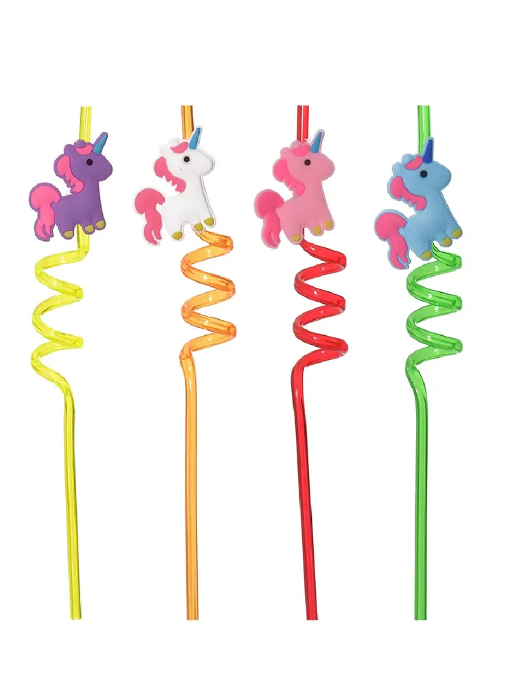 5 Parça Renkli Pipet Seti - Emojili Kokteyl- Çuk Pipeti Temizleme Fırçalı 4