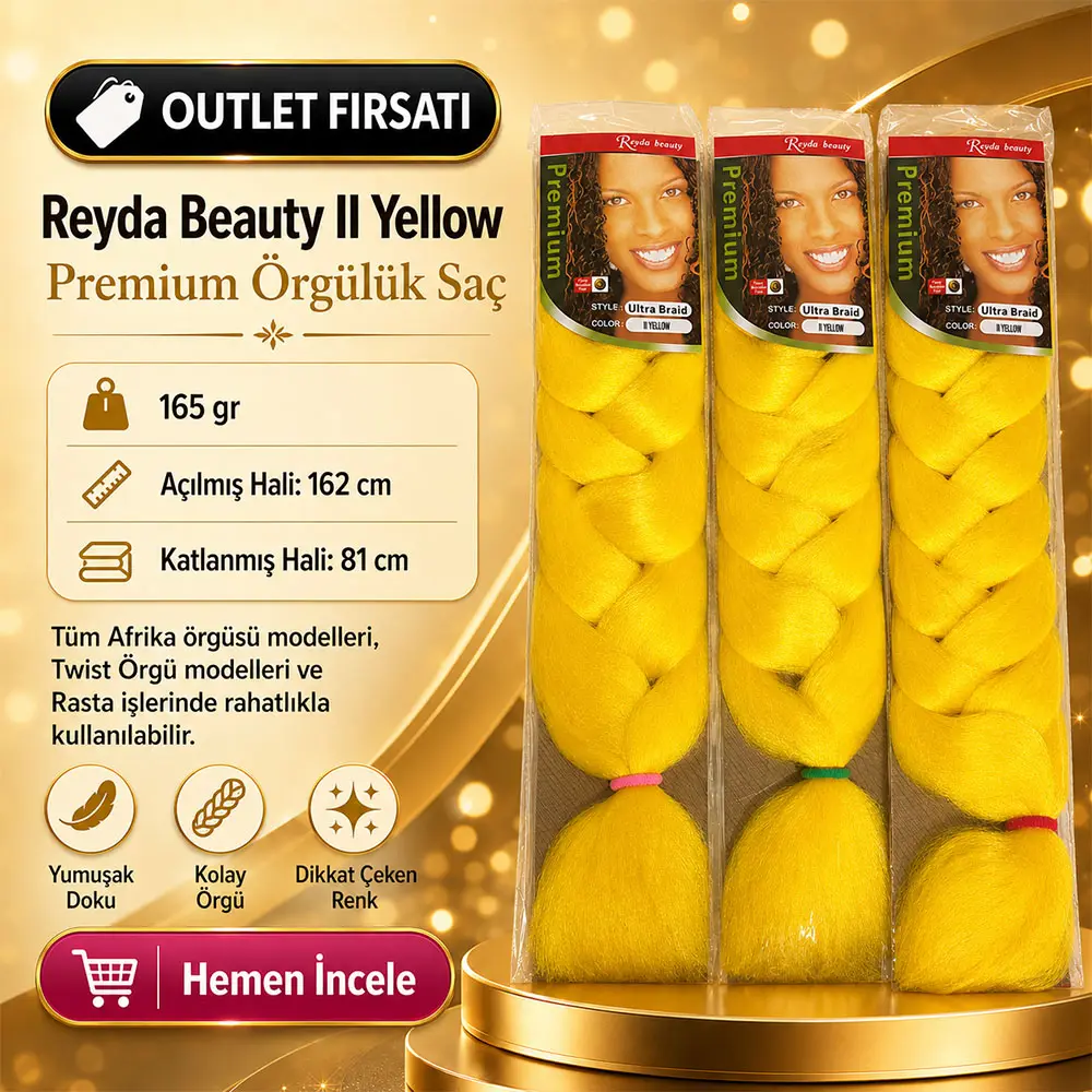 3 Paket / Afrika Örgüsü Ve Rasta İçin Sen YELLOW2