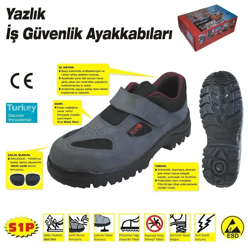 414 YAZLIK S1 44 No Çelik Blu Ayakkabı