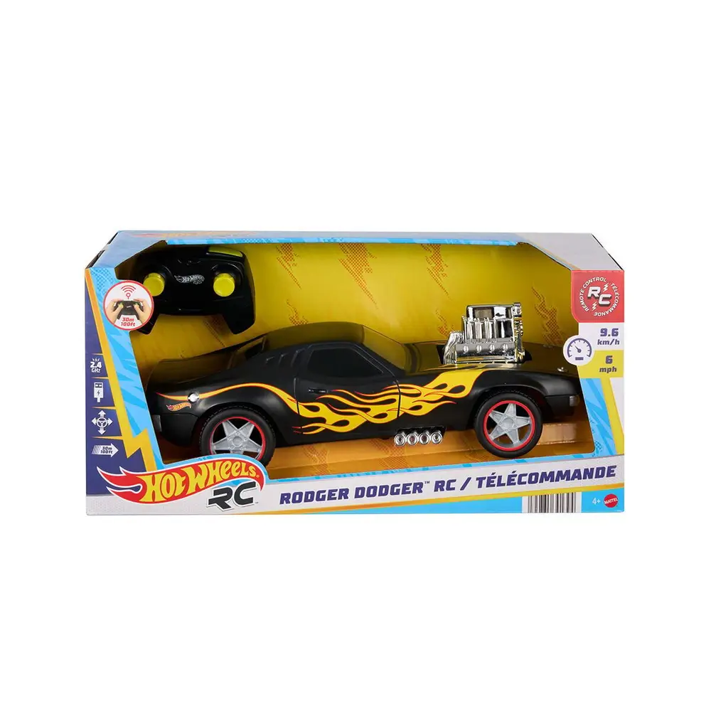 JNB89 Hot Wheels Uzaktan Kumandalı 1:16 Siyah Rodger Dodger 6