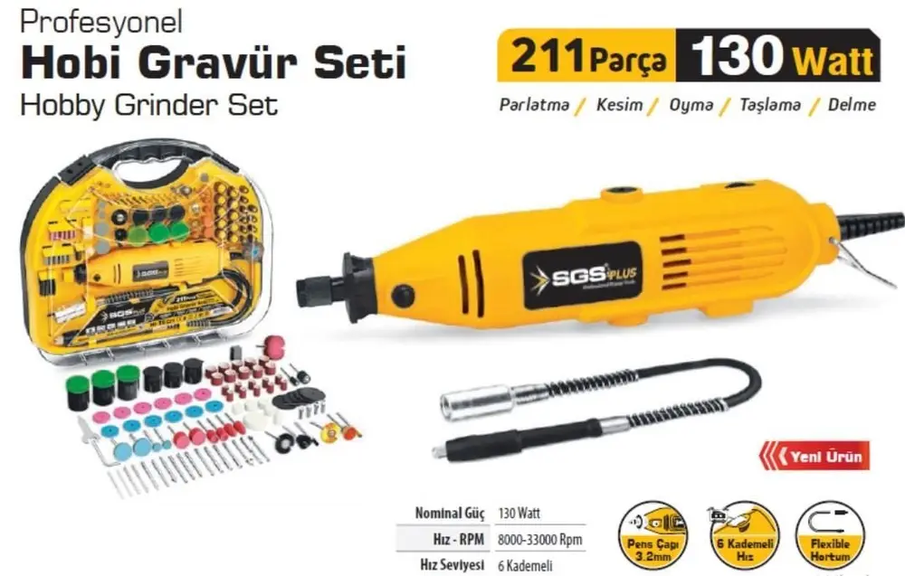 5260 Hobi Grür Seti 130 Watt 211 Parça 2