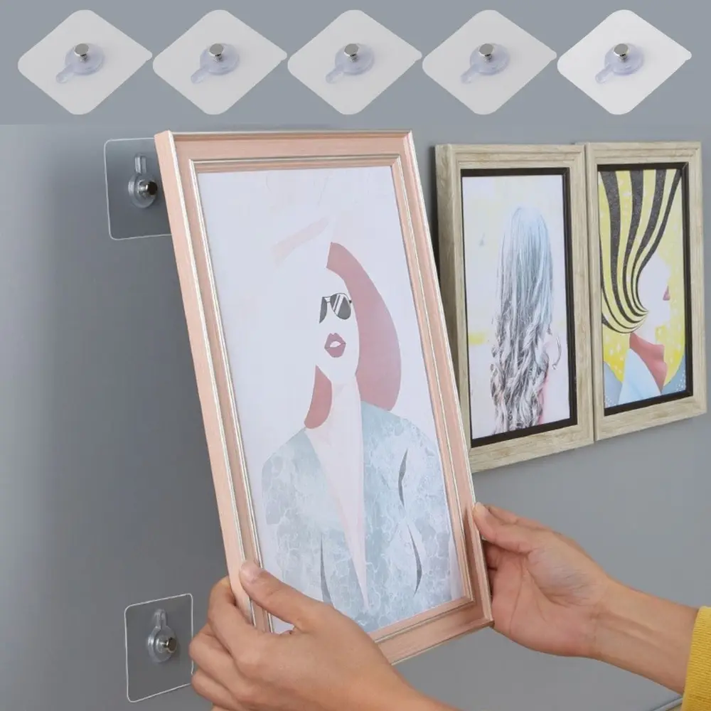 5 Li Yapışkanlı Mutfak Banyo Raf Tutucu Askı Pin Çerçeve Çok Amaçlı Askısı 2