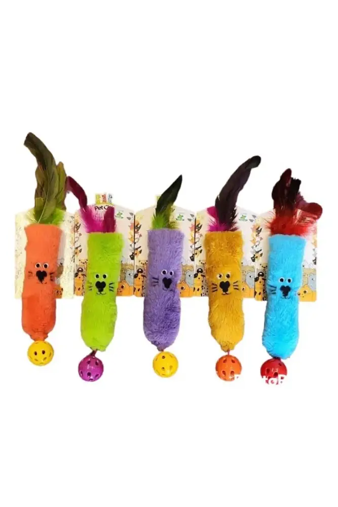 Catnipli Peluş Kedi Köpek Oyuncağı 7 x 23 cm Çeşitli Renklerde