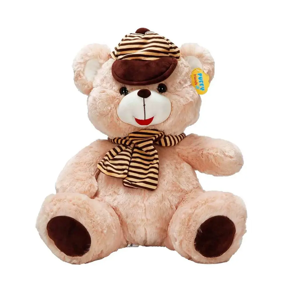 1001521 SUN-SABC-JNH-PFF-SK PELUŞ AYI OTURAN ŞAPKALI ATKILI 50CM 2R 2