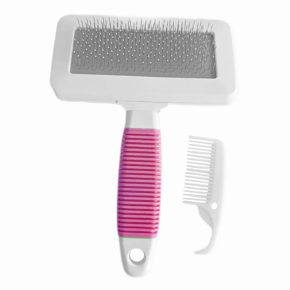 Temizleme Aparatlı Kedi Köpek Tarağı 12 cm-15 cm Large Pembe 4