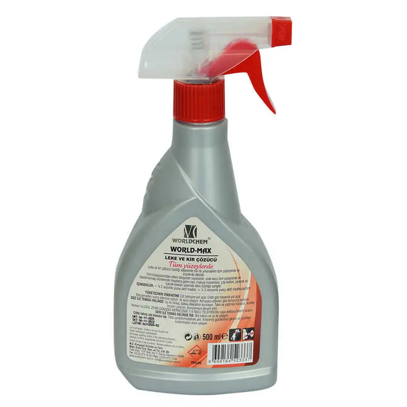 World-Max Tüm Yüzeylerde ve Kir Çözücü Sprey Şişe 500 ML 4